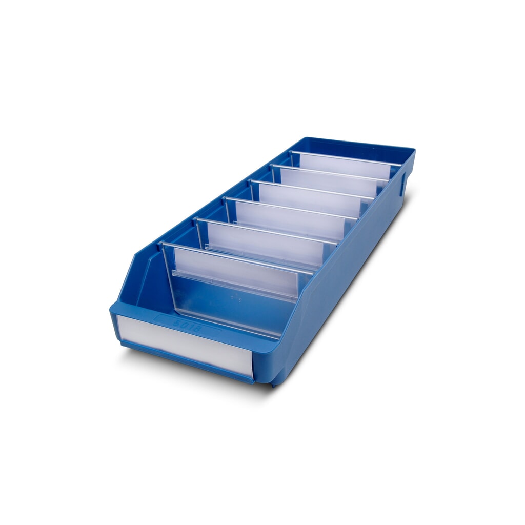 Product afbeelding: Magazijnbakken met inkijkopening, bxd 180 x 500 mm, blauw
