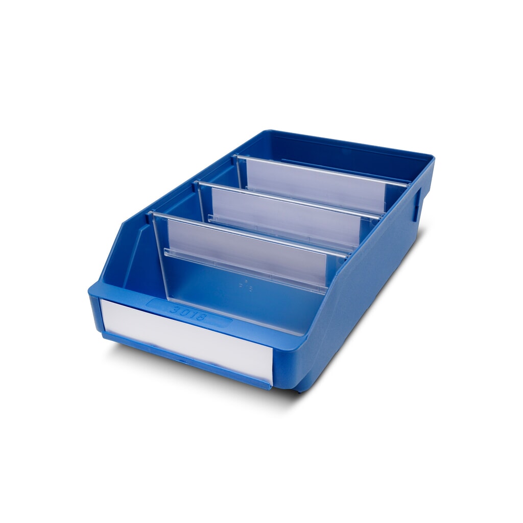 Magazijnbakken met inkijkopening, bxd 180 x 300 mm, blauw Product afbeelding: Magazijnbakken met inkijkopening, bxd 180 x 300 mm, blauw