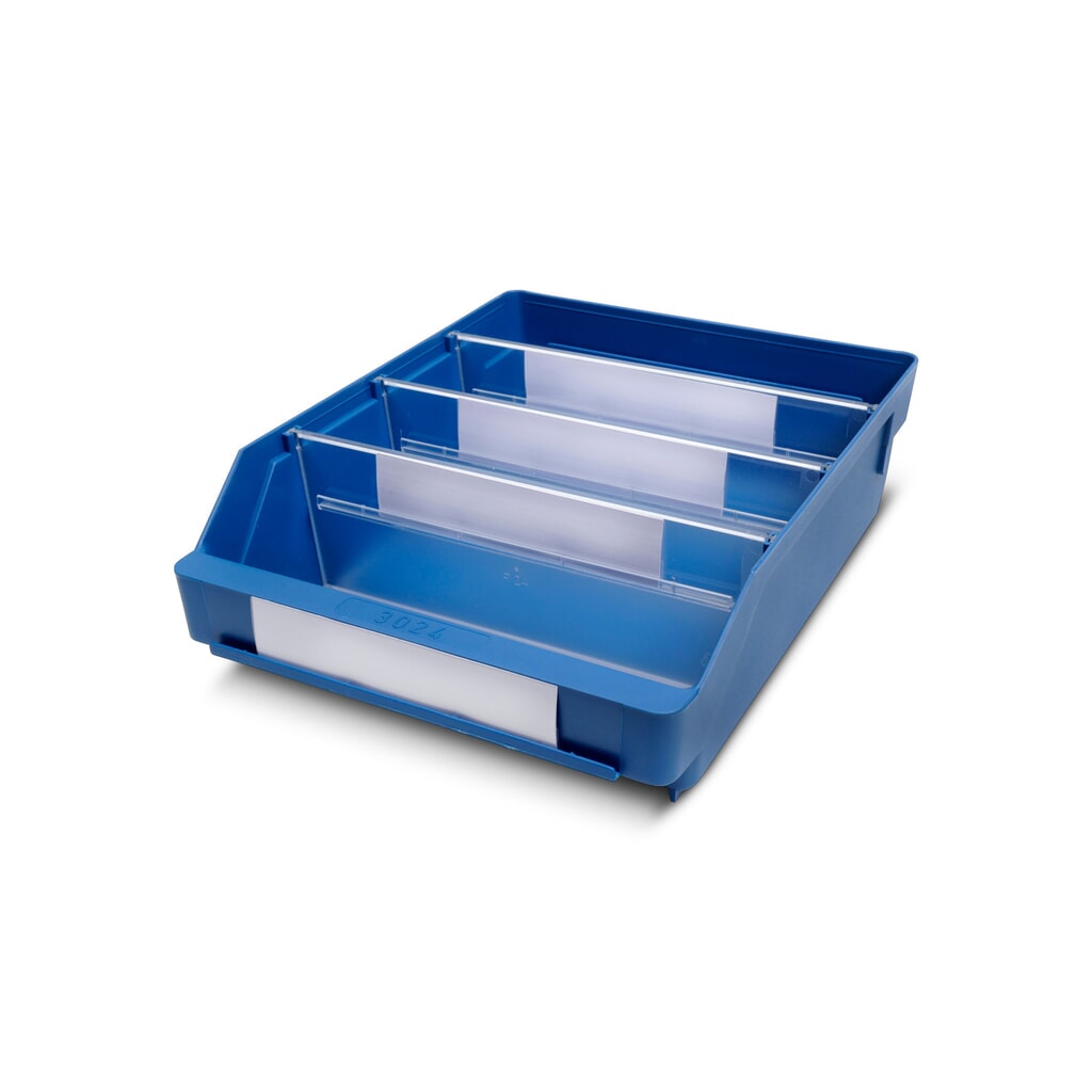 Magazijnbakken met inkijkopening, bxd 240 x 300 mm, blauw Product afbeelding: Magazijnbakken met inkijkopening, bxd 240 x 300 mm, blauw