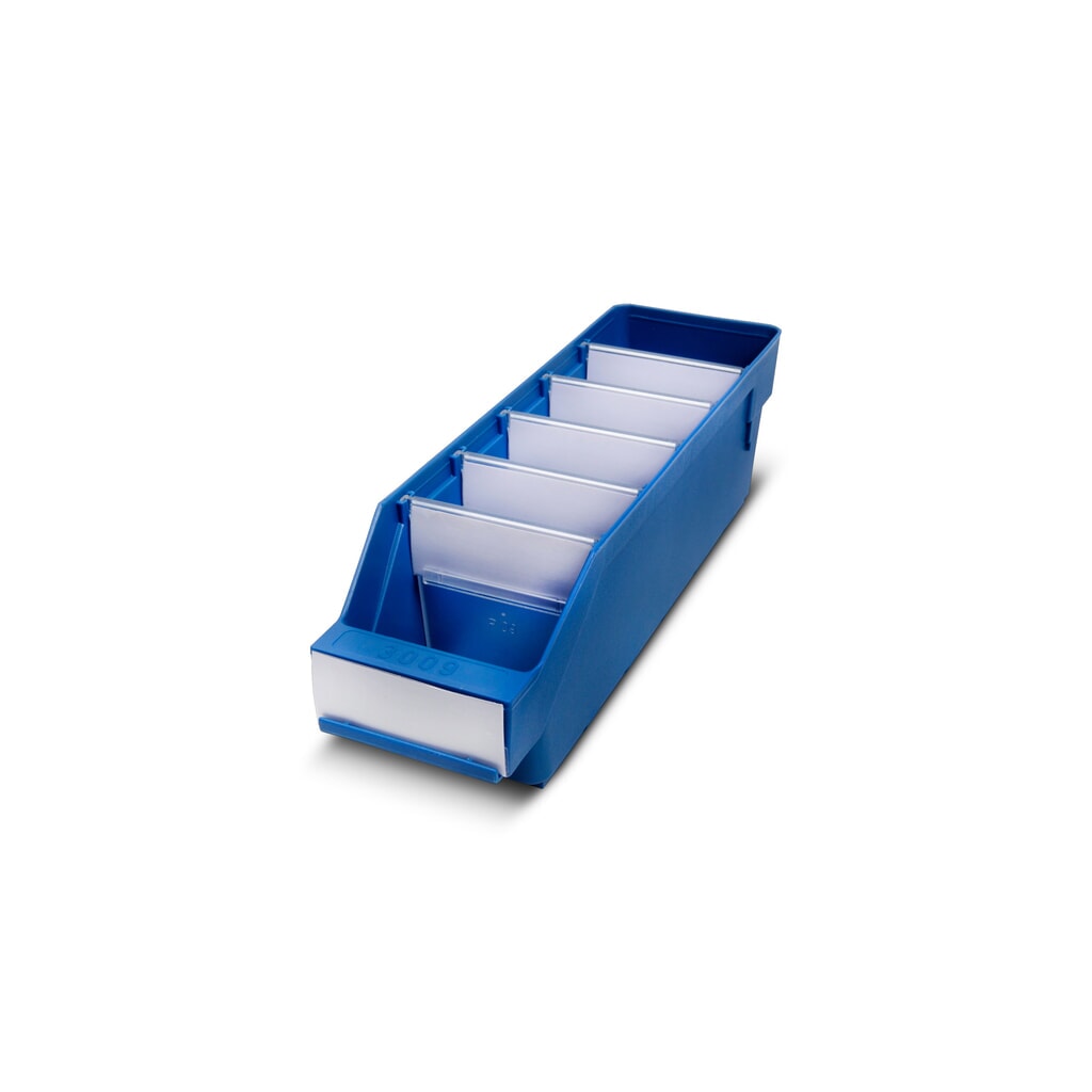 Product afbeelding: Magazijnbakken met inkijkopening, bxd 90 x 300 mm, blauw