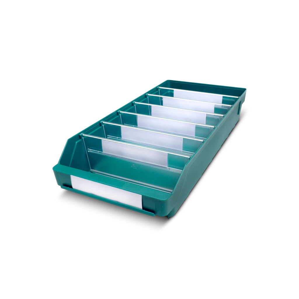 Magazijnbakken met inkijkopening, bxd 240 x 500 mm, groen Product afbeelding: Magazijnbakken met inkijkopening, bxd 240 x 500 mm, groen