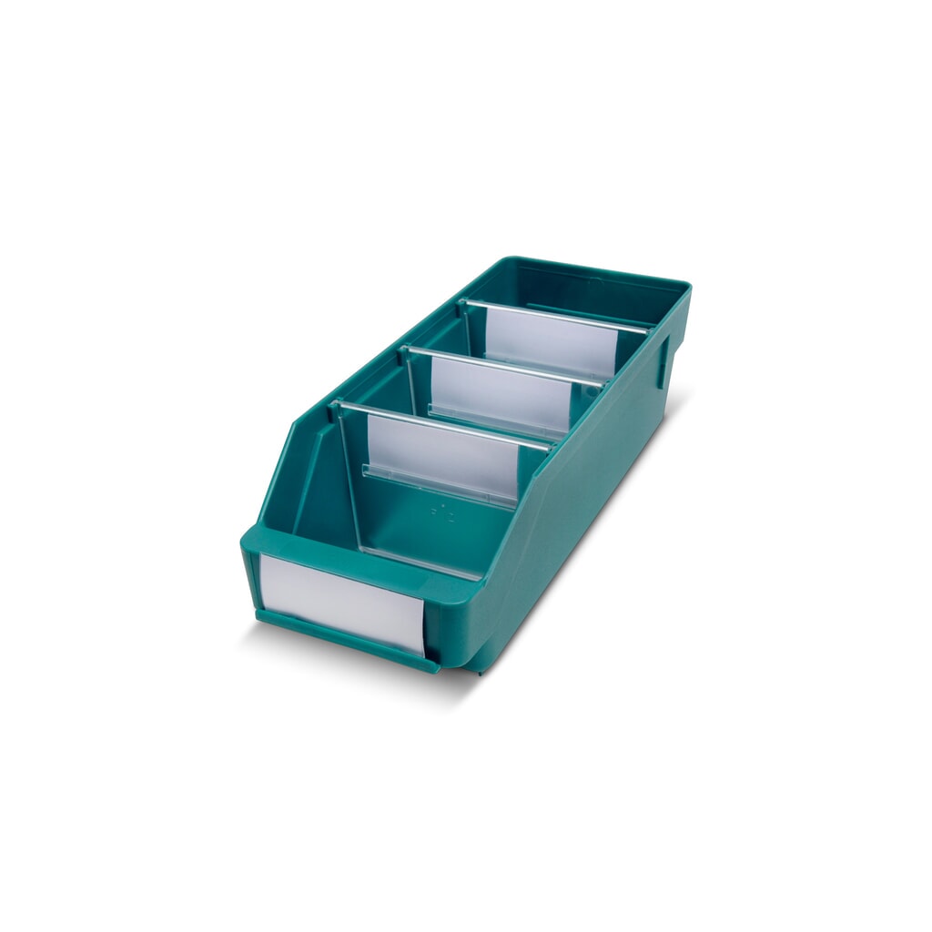 Magazijnbakken met inkijkopening, bxd 120 x 300 mm, groen Product afbeelding: Magazijnbakken met inkijkopening, bxd 120 x 300 mm, groen