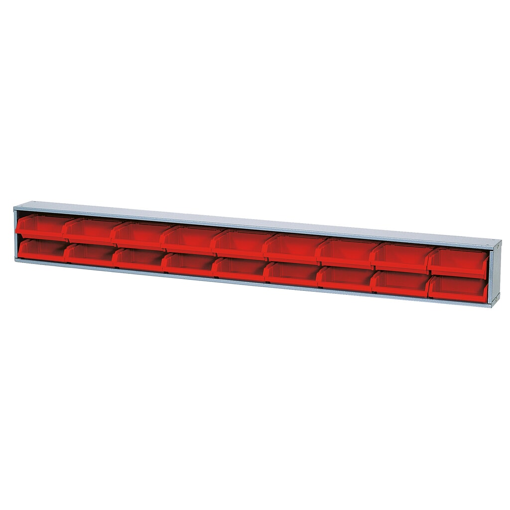 Product afbeelding: Magazijnbakkenlijst voor werkbank, breedte 1.200 mm, rood