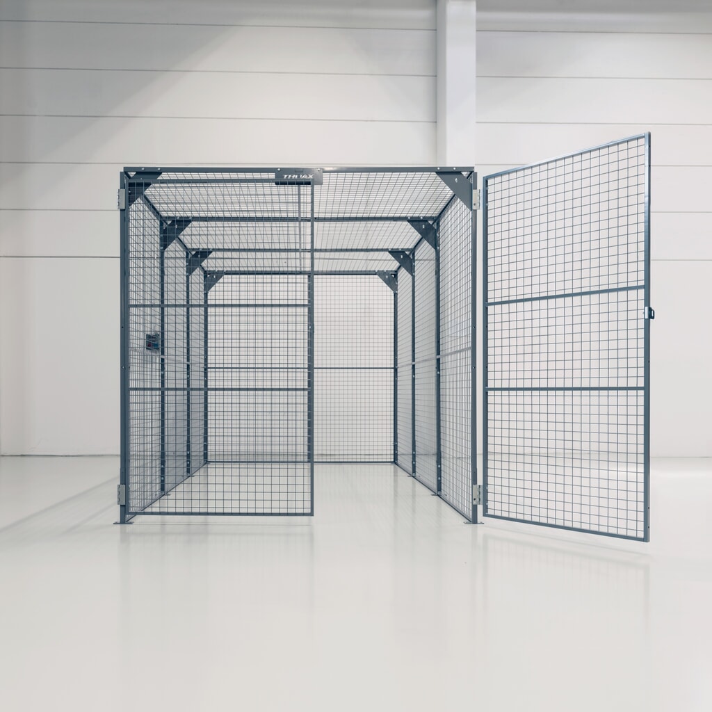 Magazijnbox TROAX®, gelakt, hxbxl 2.200 x 2.200 x 1.200 mm Product afbeelding: Magazijnbox TROAX®, gelakt, hxbxl 2.200 x 2.200 x 1.200 mm
