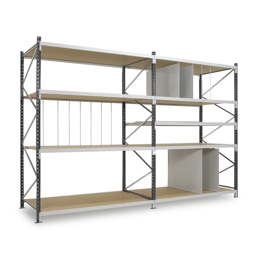 Productafbeelding nr. 1: ManOrga Grootvakstelling, met spaanplaten, GF, grafietgrijs/lichtgrijs, H x B x D 2.500 x 1.250 x 600 mm