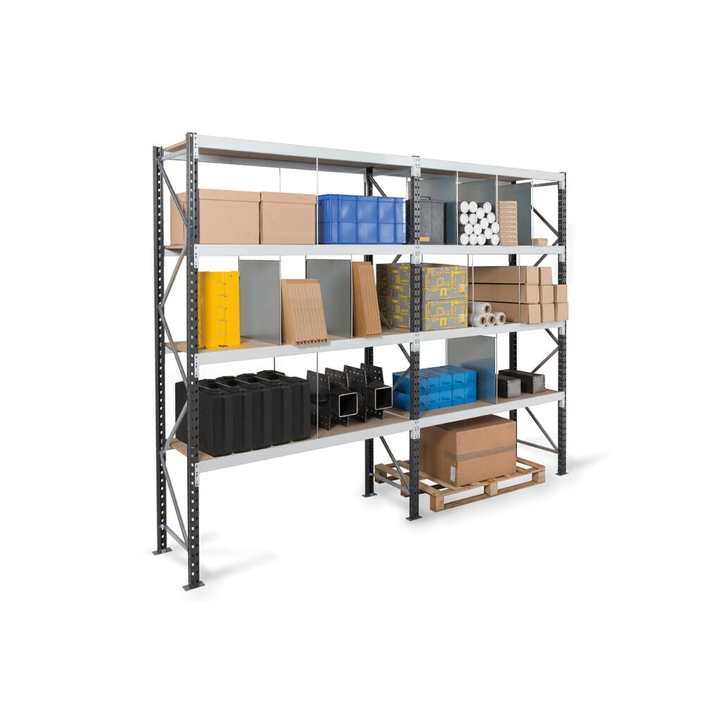 ManOrga Grootvakstelling, met spaanplaten, GF, grafietgrijs/lichtgrijs, H x B x D 2.000 x 1.250 x 600 mm Productafbeelding nr. 7: ManOrga Grootvakstelling, met spaanplaten, GF, grafietgrijs/lichtgrijs, H x B x D 2.000 x 1.250 x 600 mm