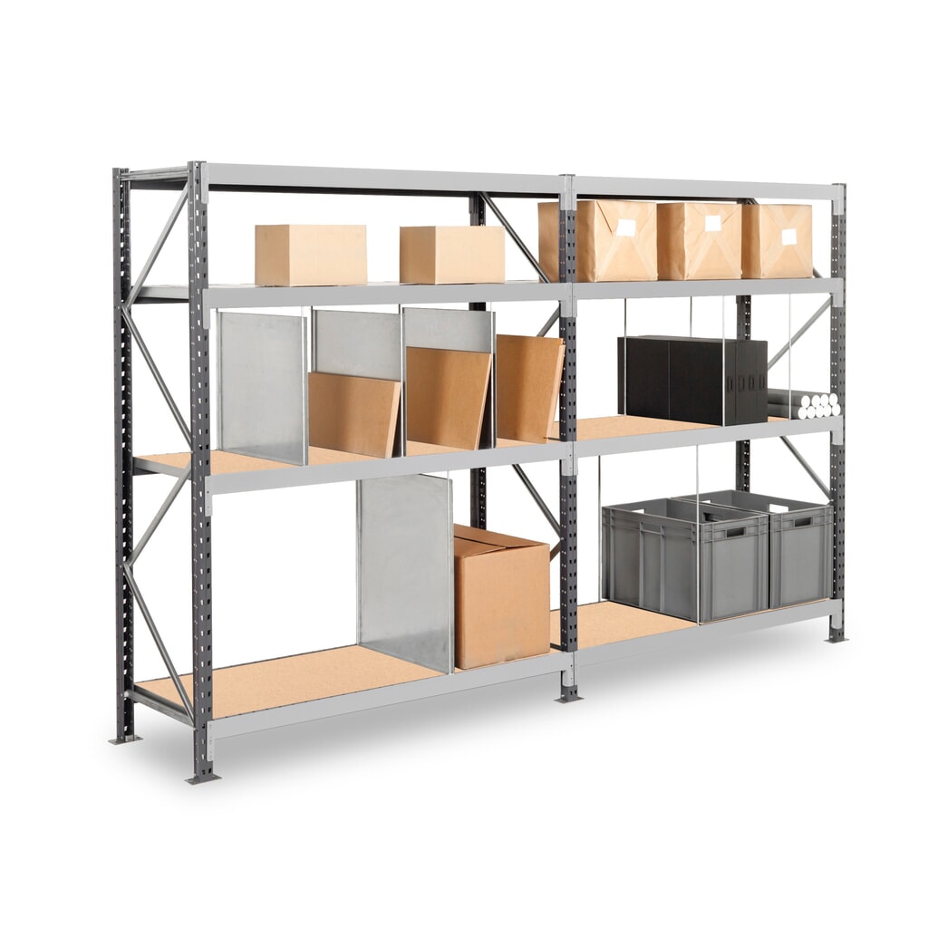 ManOrga Grootvakstelling, met spaanplaten, GF, grafietgrijs/lichtgrijs, H x B x D 2.000 x 1.250 x 600 mm Productafbeelding nr. 8: ManOrga Grootvakstelling, met spaanplaten, GF, grafietgrijs/lichtgrijs, H x B x D 2.000 x 1.250 x 600 mm