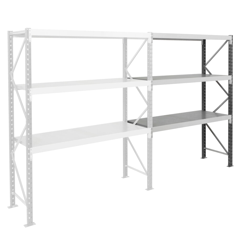 ManOrga Grootvakstelling, met staalpanelen, AF, grafietgrijs/lichtgrijs, H x B x D 2.000 x 1.250 x 600 mm Product afbeelding: ManOrga Grootvakstelling, met staalpanelen, AF, grafietgrijs/lichtgrijs, H x B x D 2.000 x 1.250 x 600 mm