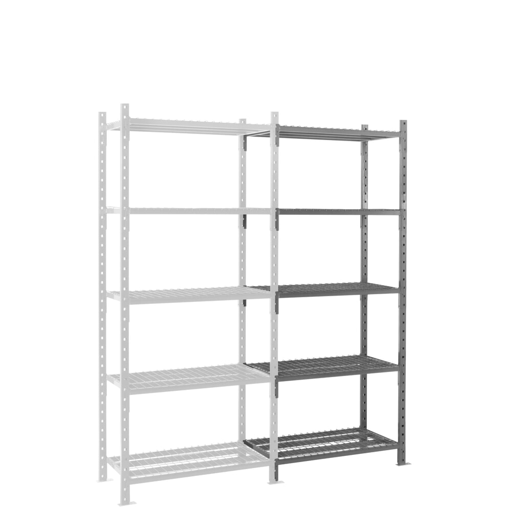 ManOrga Legbordstelling, AF, met roosterlegborden, vaklast 500 kg, H x B x D 2.500 x 1.010 x 500 mm Product afbeelding: ManOrga Legbordstelling, AF, met roosterlegborden, vaklast 500 kg, H x B x D 2.500 x 1.010 x 500 mm