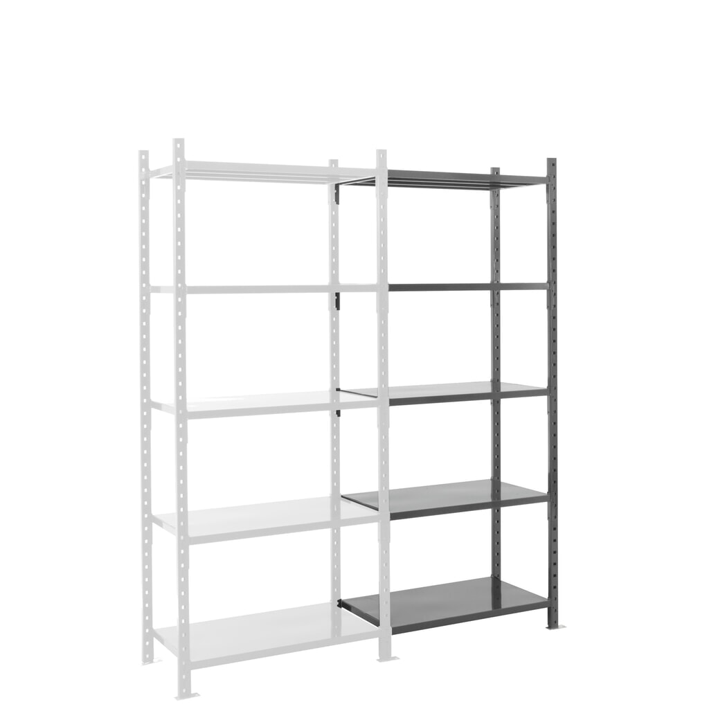 ManOrga Legbordstelling, AF, met staalpanelen, vaklast 500 kg, H x B x D 2.500 x 1.010 x 500 mm Product afbeelding: ManOrga Legbordstelling, AF, met staalpanelen, vaklast 500 kg, H x B x D 2.500 x 1.010 x 500 mm