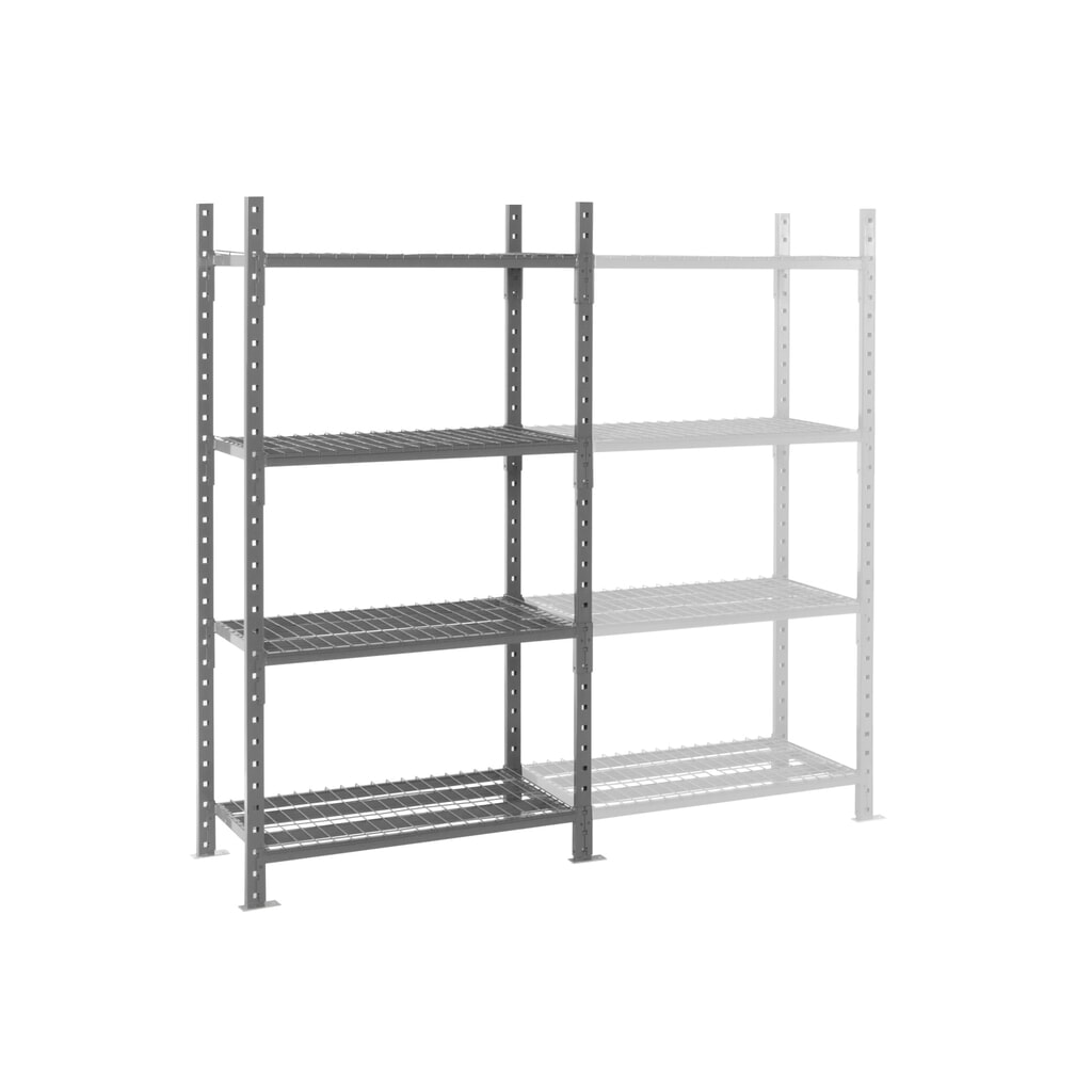 Productafbeelding nr. 1: Legbordstelling ManOrga, grafietgrijs, met legborden van buizenstaal, vaklast 500 kg, hxbxd 3.000 x 1.050 x 510 mm
