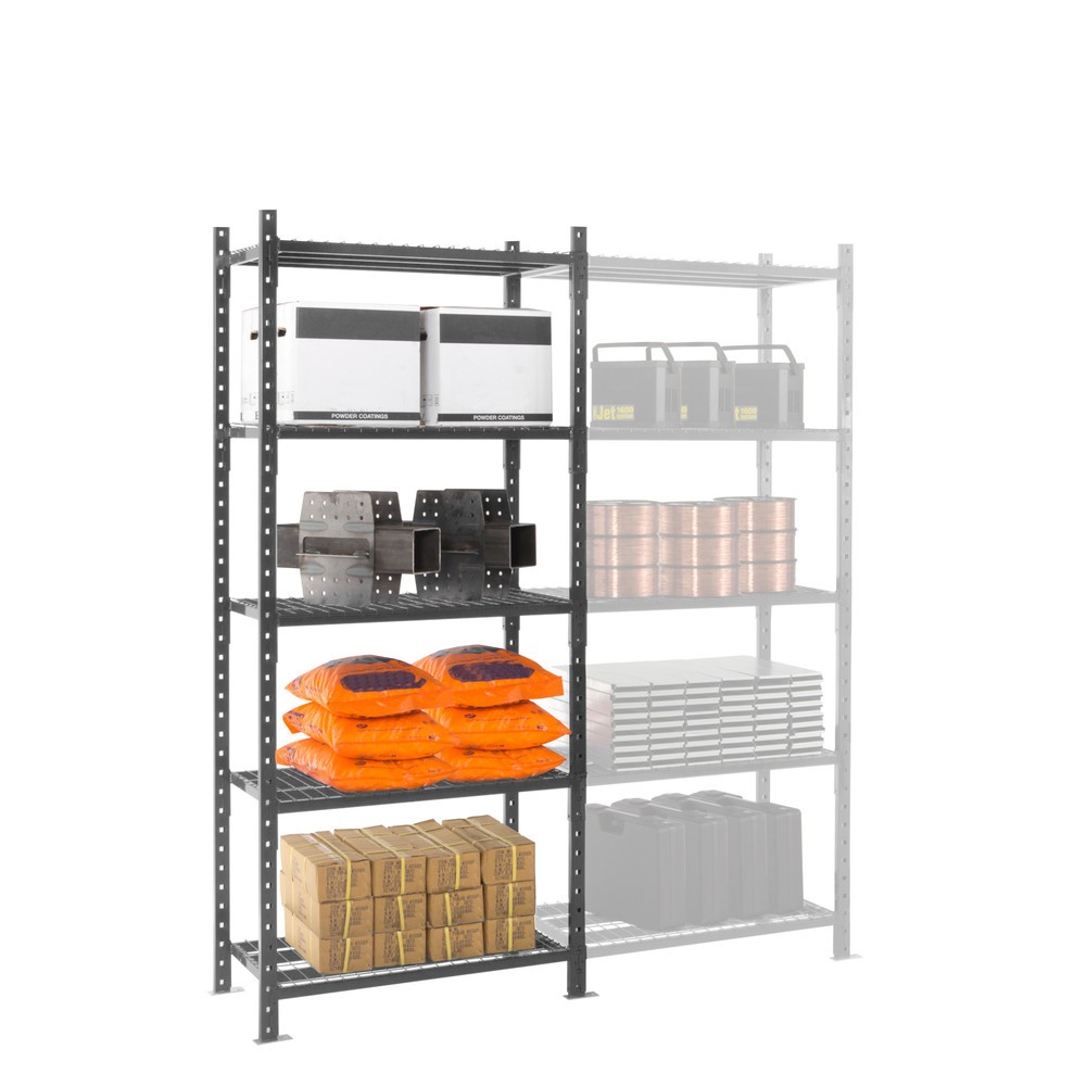 Productafbeelding nr. 5: Legbordstelling ManOrga, grafietgrijs, met legborden van buizenstaal, vaklast 500 kg, hxbxd 2.500 x 1.050 x 510 mm
