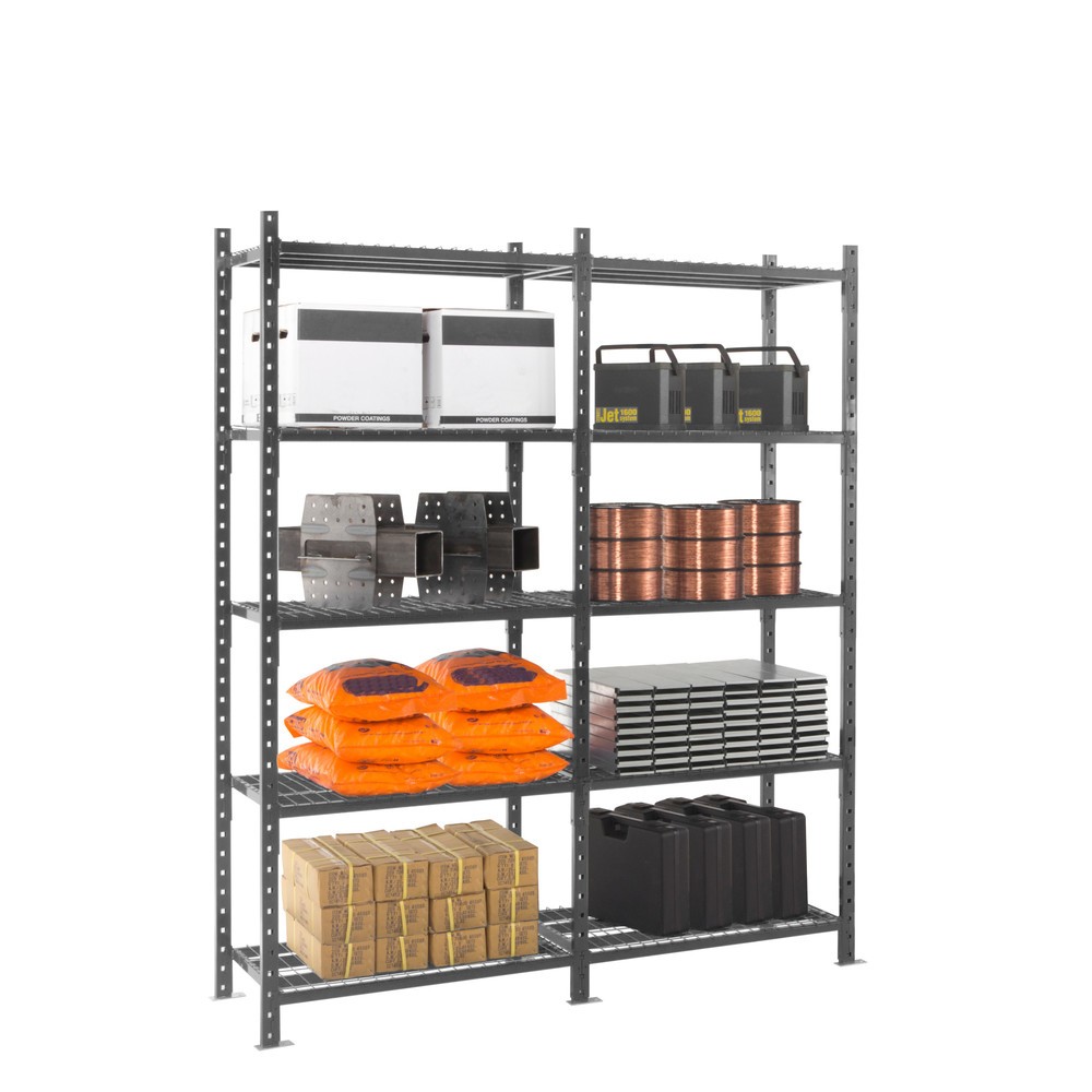 Productafbeelding nr. 7: Legbordstelling ManOrga, grafietgrijs, met legborden van buizenstaal, vaklast 500 kg, hxbxd 2.500 x 1.050 x 510 mm