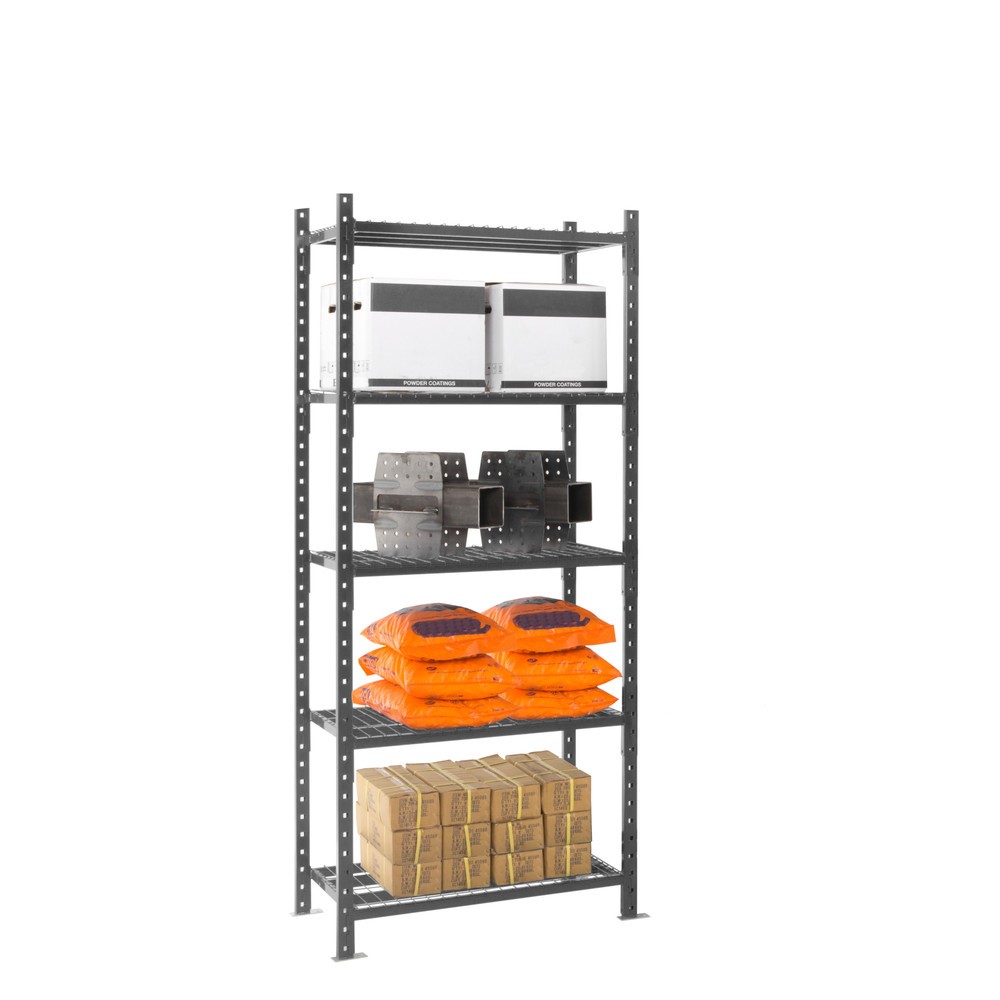 Productafbeelding nr. 9: Legbordstelling ManOrga, grafietgrijs, met legborden van buizenstaal, vaklast 500 kg, hxbxd 2.500 x 1.050 x 510 mm