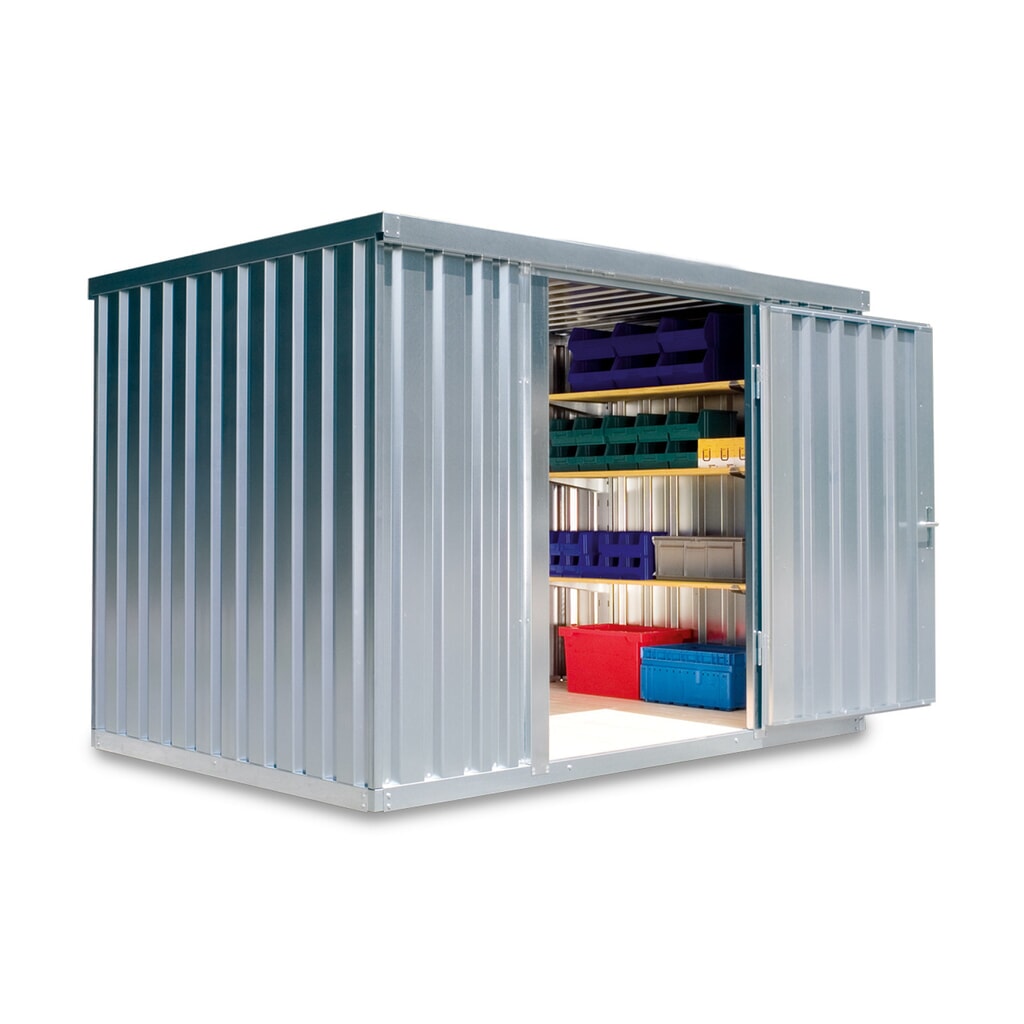 FLADAFI® materiaalcontainer als enkele module, verzinkt, hxbxd 2.150 x 3.050 x 2.170 mm, gemonteerd, houten vloer Product afbeelding: FLADAFI® materiaalcontainer als enkele module, verzinkt, hxbxd 2.150 x 3.050 x 2.170 mm, gemonteerd, houten vloer