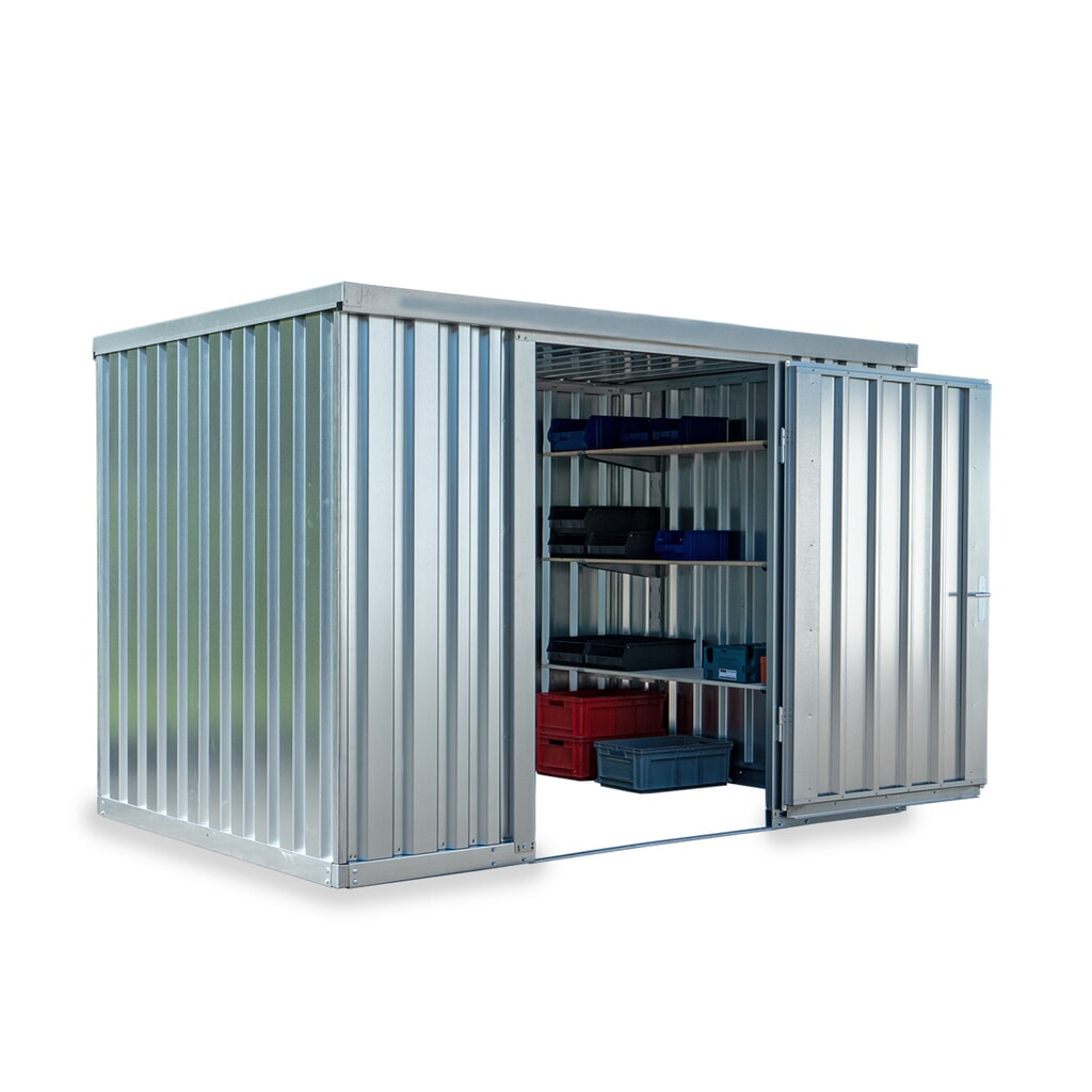 Product afbeelding: FLADAFI® materiaalcontainer als enkele module, verzinkt, hxbxd 2.150 x 3.050 x 2.170 mm, gedemonteerd, zonder houten vloer