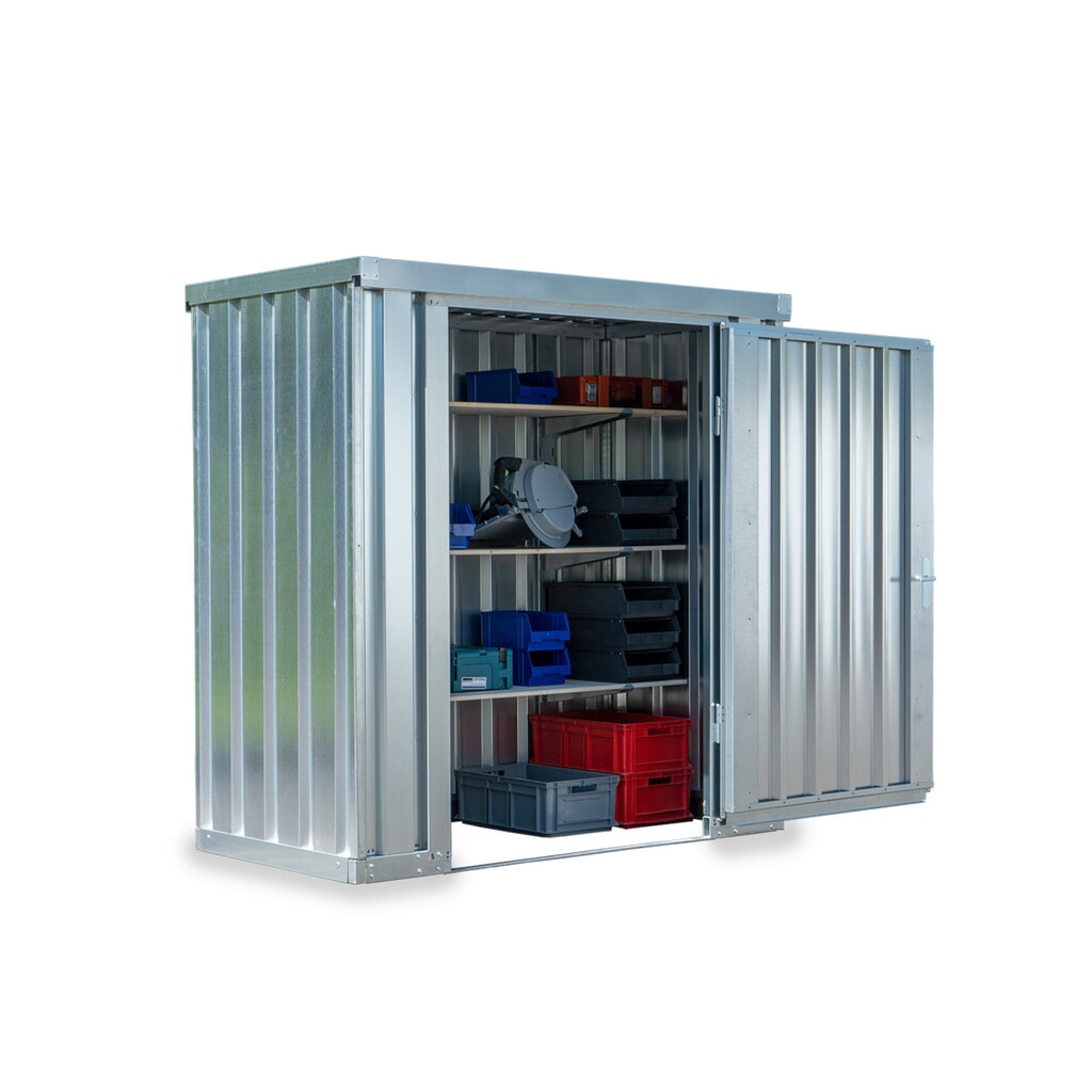 Product afbeelding: FLADAFI® materiaalcontainer als enkele module, verzinkt, hxbxd 2.150 x 2.100 x 1.140 mm, gedemonteerd, zonder houten vloer