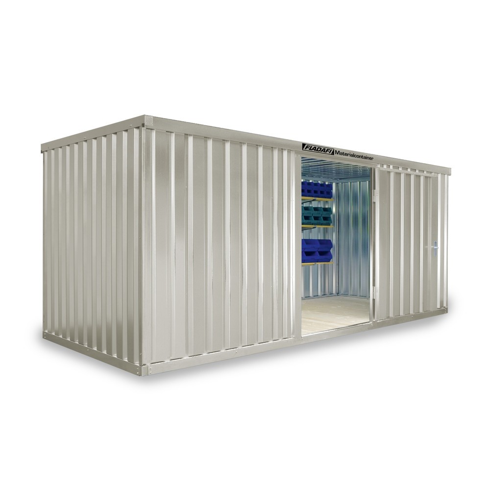 Product afbeelding: Materiaalcontainer afzonderlijke module, hxbxd 2.150 x 5.080 x 2.170 mm, gemonteerd, houten bodem, gelakt, grijswit