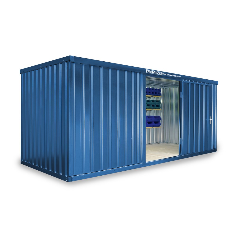Product afbeelding: Materiaalcontainer afzonderlijke module, hxbxd 2.150 x 5.080 x 2.170 mm, gemonteerd, houten bodem, gelakt, gentiaanblauw