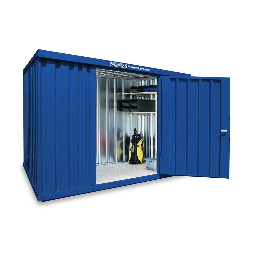 Product afbeelding: Materiaalcontainer afzonderlijke module, hxbxd 2.150 x 3.050 x 2.170 mm, gemonteerd, houten bodem, gelakt, gentiaanblauw