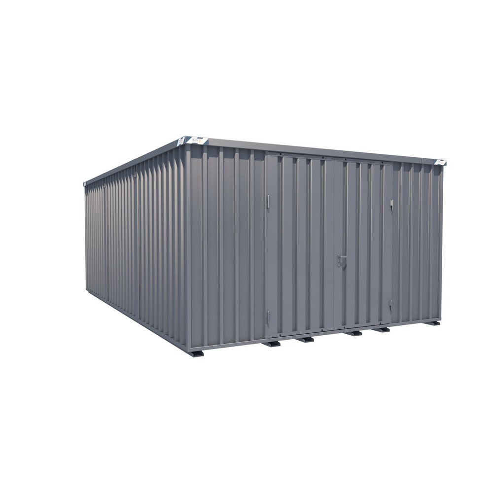 Product afbeelding: Materiaalcontainer combinatie, hxbxd 2.445 x 6.300 x 4.100 mm, gedemonteerd, houten bodem, verzinkt