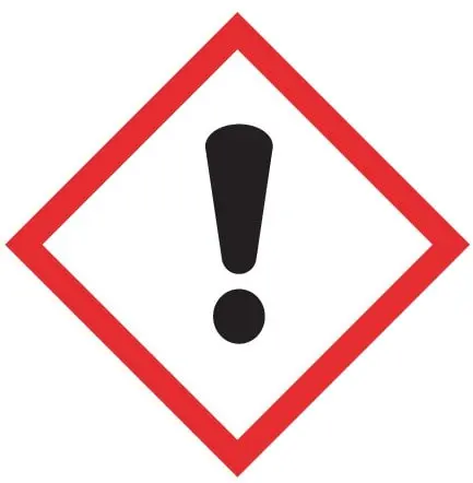 Gevaarsymbool voor bijtende stoffen (categorie 2), acuut giftige, overgevoeligheid van de huid veroorzakende stoffen (categorie 4) en orgaanfalen veroorzakende stoffen (categorie 3)