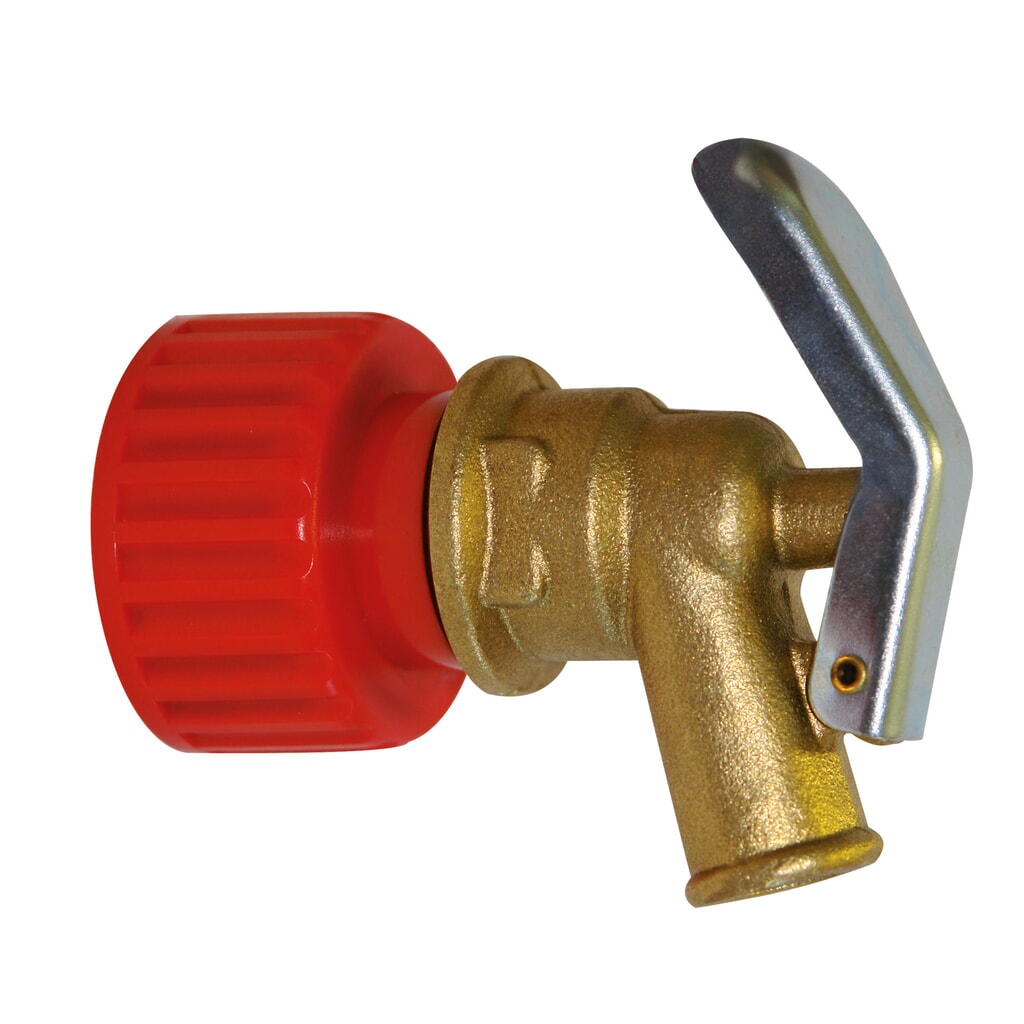 Messing aftapkraan voor ruimtebesparende tank, ¾" Product afbeelding: Messing aftapkraan voor ruimtebesparende tank, ¾"