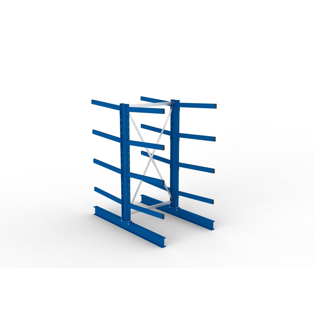 Basiselement draagarmstelling META, dubbelzijdig, draagvermogen per arm 250 kg, hxbxd 2.000 x 1.103 x 1.840 mm Productafbeelding nr. 2: Basiselement draagarmstelling META, dubbelzijdig, draagvermogen per arm 250 kg, hxbxd 2.000 x 1.103 x 1.840 mm