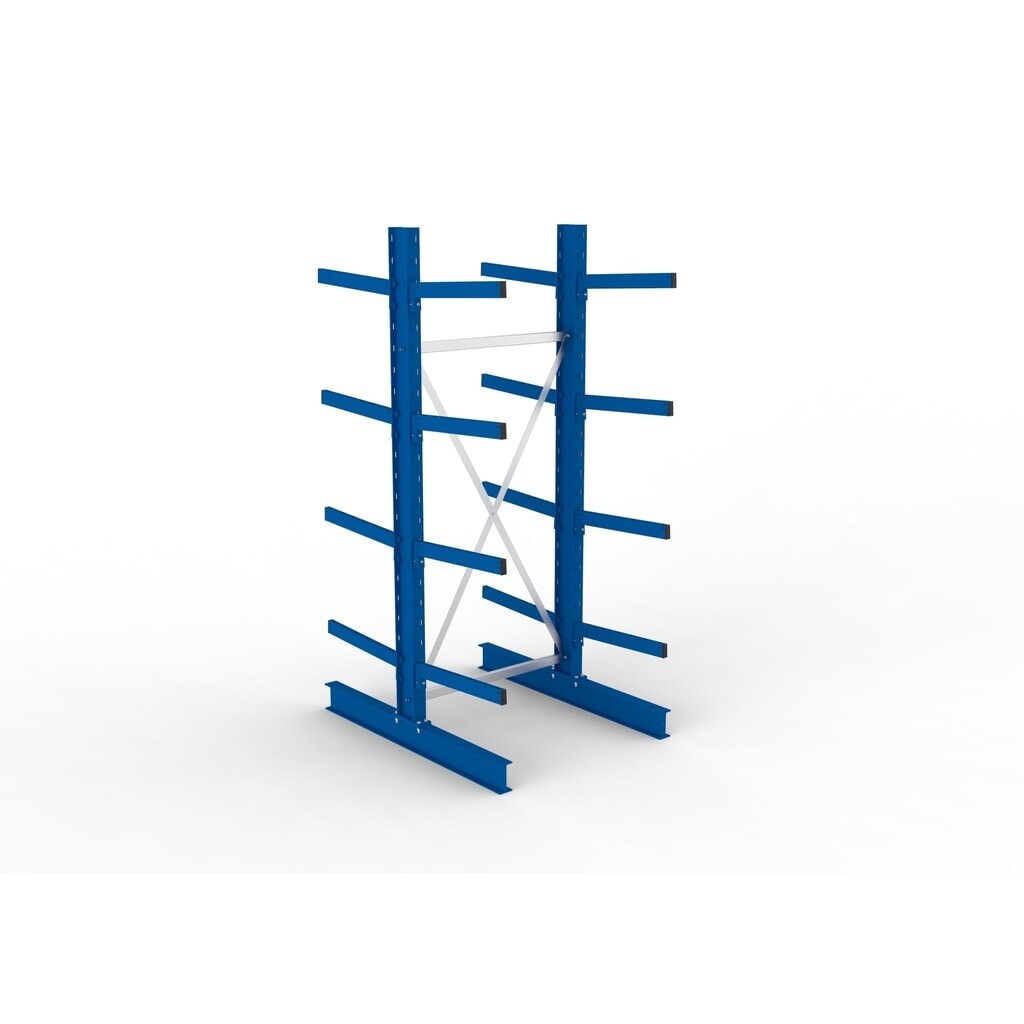 Basiselement draagarmstelling META, dubbelzijdig, draagvermogen per arm 355 kg, hxbxd 2.500 x 1.103 x 1.440 mm Productafbeelding nr. 2: Basiselement draagarmstelling META, dubbelzijdig, draagvermogen per arm 355 kg, hxbxd 2.500 x 1.103 x 1.440 mm