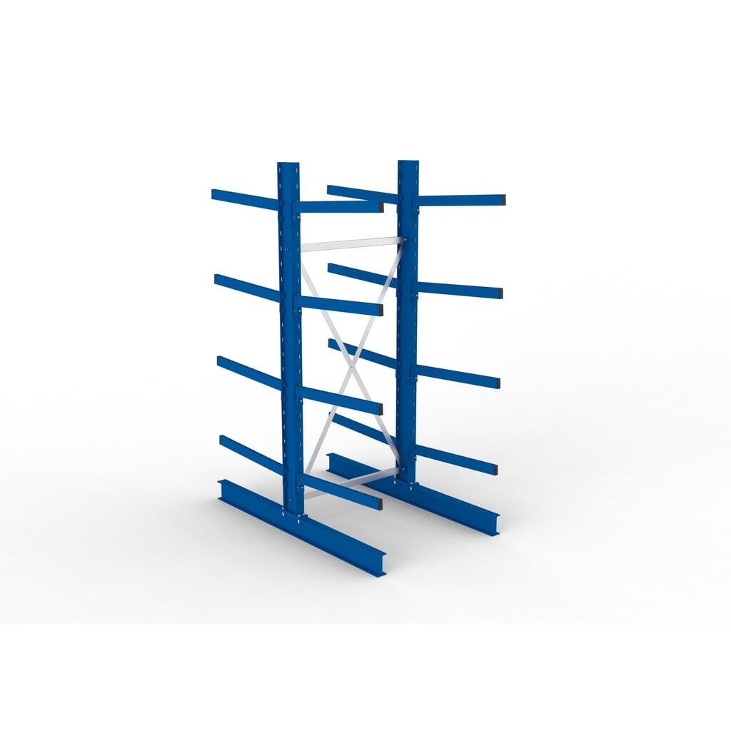 Basiselement draagarmstelling META, dubbelzijdig, draagvermogen per arm 250 kg, hxbxd 2.500 x 1.103 x 1.840 mm Productafbeelding nr. 2: Basiselement draagarmstelling META, dubbelzijdig, draagvermogen per arm 250 kg, hxbxd 2.500 x 1.103 x 1.840 mm