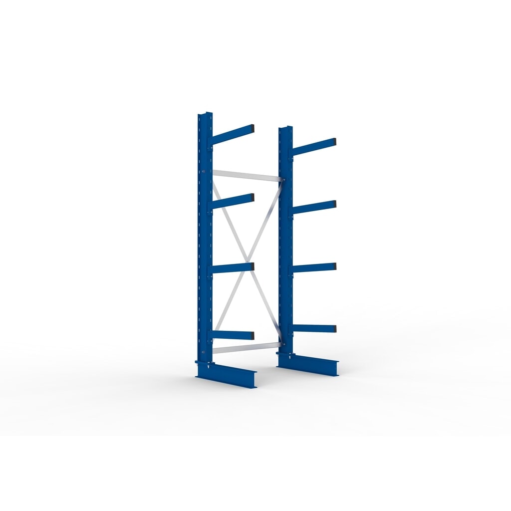 Draagarmstelling META basiselement, eenzijdig, draagvermogen per arm 250 kg, hxbxd 2.500 x 1.103 x 830 mm Product afbeelding: Draagarmstelling META basiselement, eenzijdig, draagvermogen per arm 250 kg, hxbxd 2.500 x 1.103 x 830 mm
