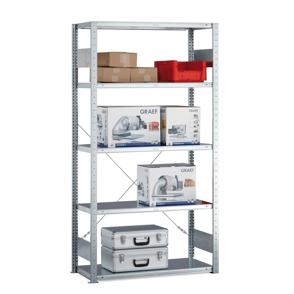 Legbordstelling META insteeksysteem, basisveld, vaklast 100 kg, verzinkt
