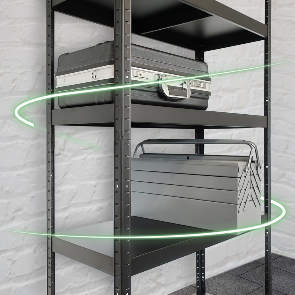 Productafbeelding nr. 4: Metalen inhaakstelling HEMMDAL, VL 130 kg, hxbxd 1.800 x 900 x 400 mm zwart
