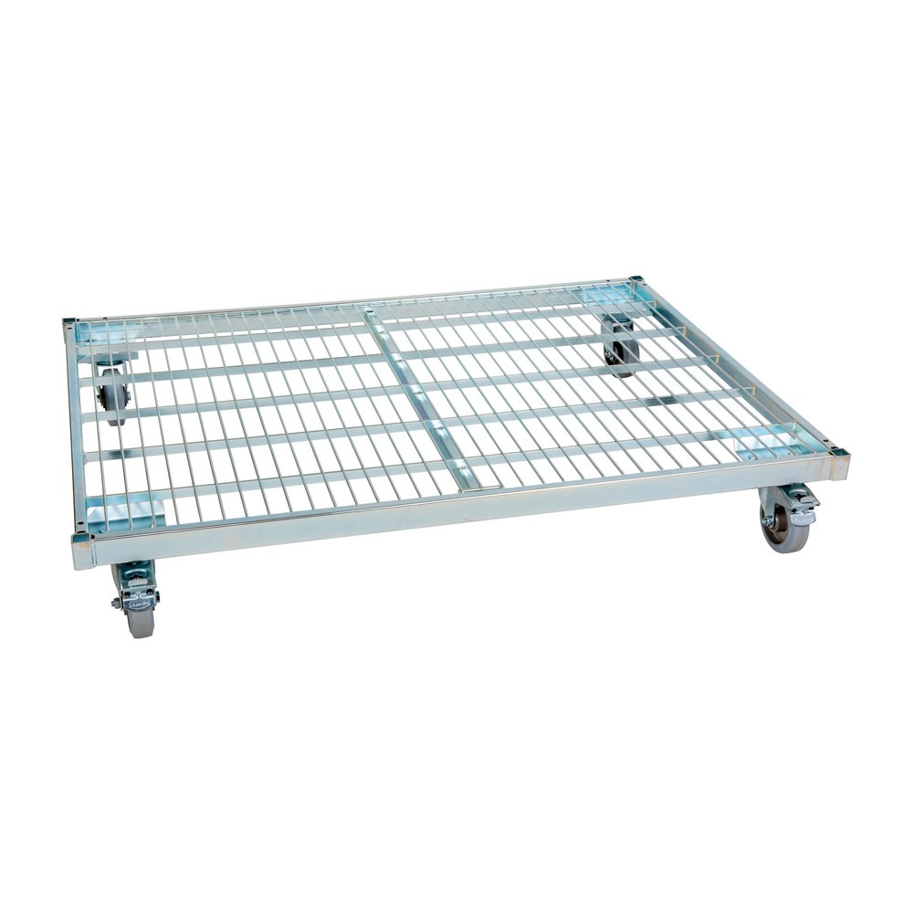 Product afbeelding: Metalen laadbord, blauw verzinkt, bxd 800 x 1.200 mm, wiel-Ø 125 mm