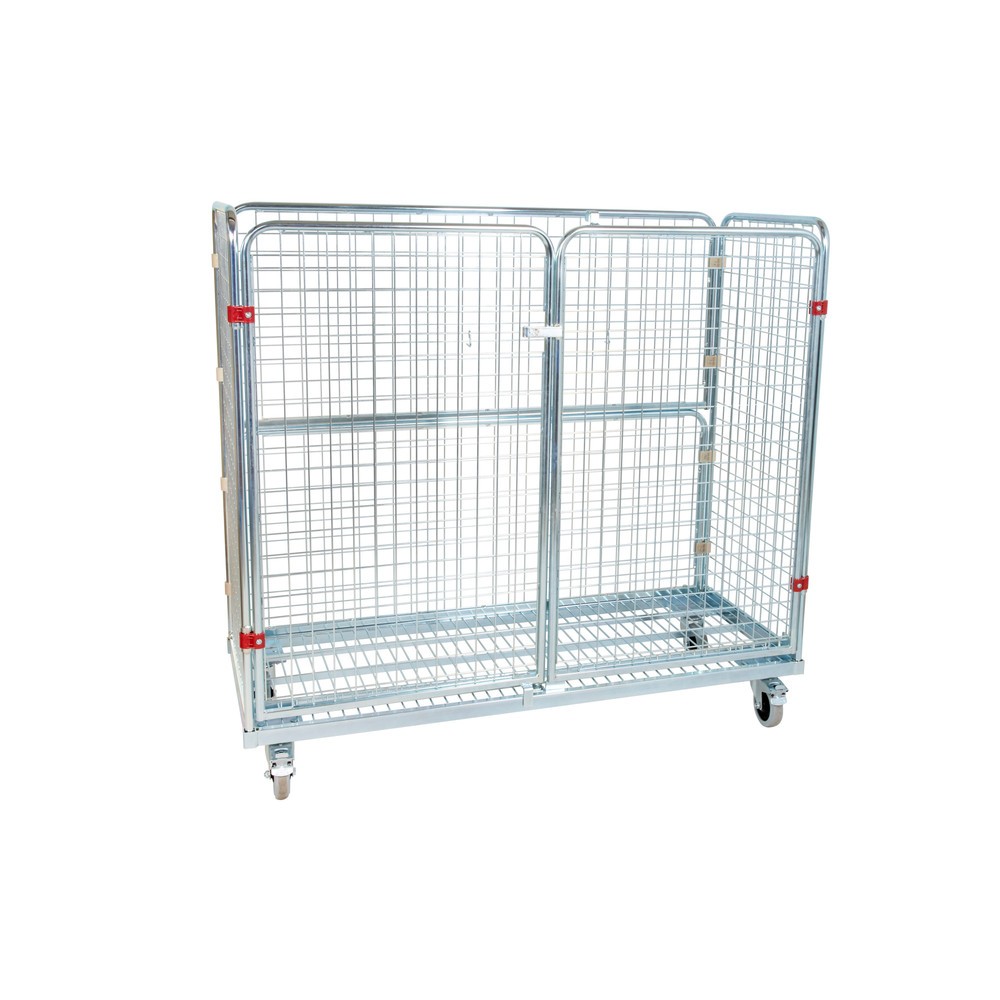 Product afbeelding: Metalen rolcontainer, 4-zijdig, fijnmazig, hxbxd 1.400 x 620 x 1.500 mm