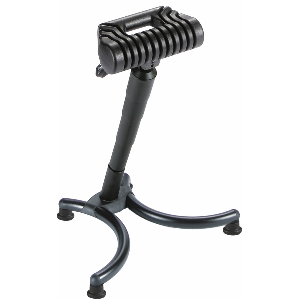 meychair stahulp, ronde PU-zitting, zithoogte 630-840 mm, vorkvoet, draaggreep, ESD Product afbeelding: meychair stahulp, ronde PU-zitting, zithoogte 630-840 mm, vorkvoet, draaggreep, ESD