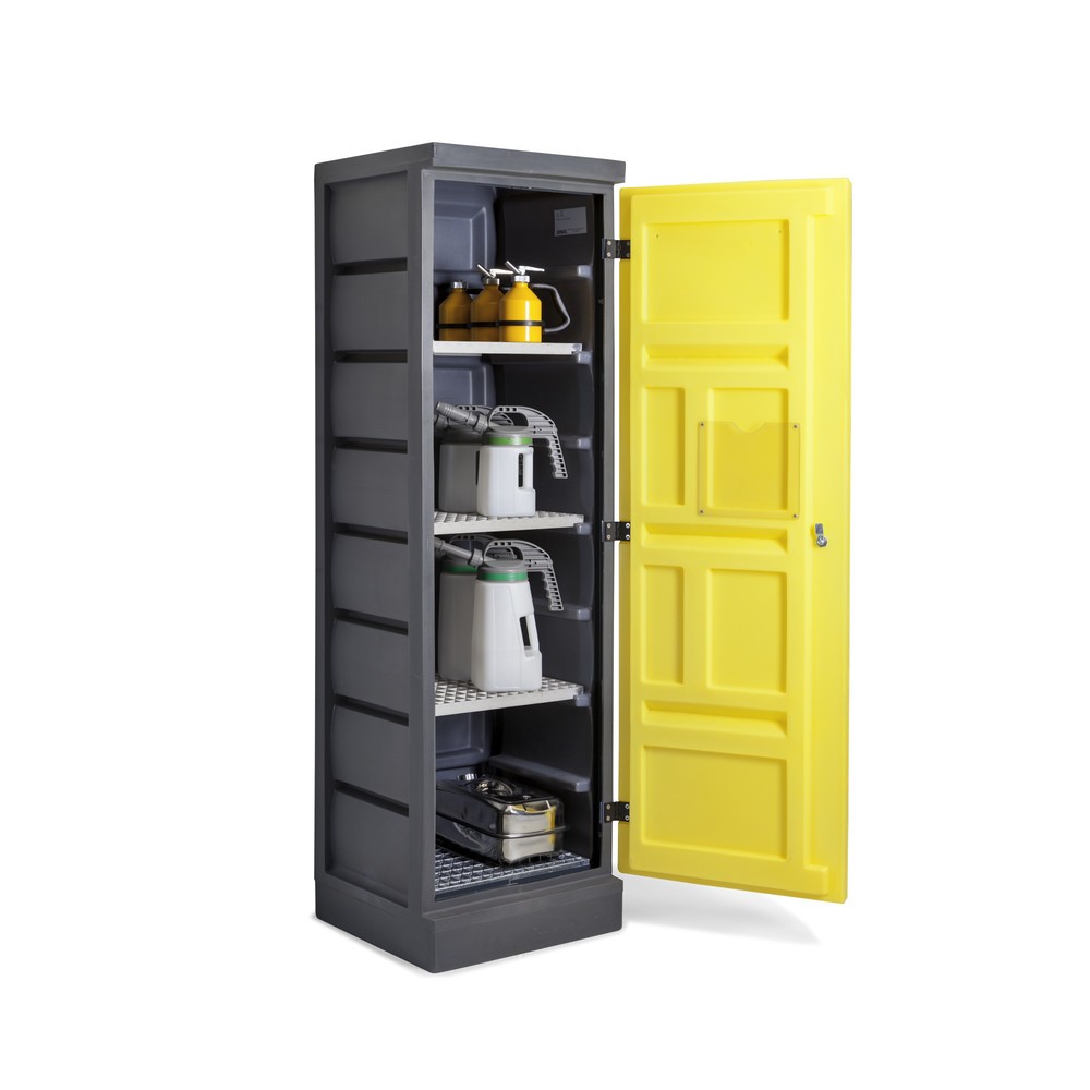 Productafbeelding nr. 1: Milieukast van PE, hxbxd 1.990 x 610 x 640 mm, 4 roestvrijstalen roosterlegborden