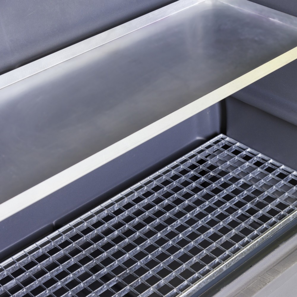 Productafbeelding nr. 5: Milieukast van PE, hxbxd 1.990 x 1.225 x 640 mm, 3 opvangbakken + roosterlegbord, verzinkt