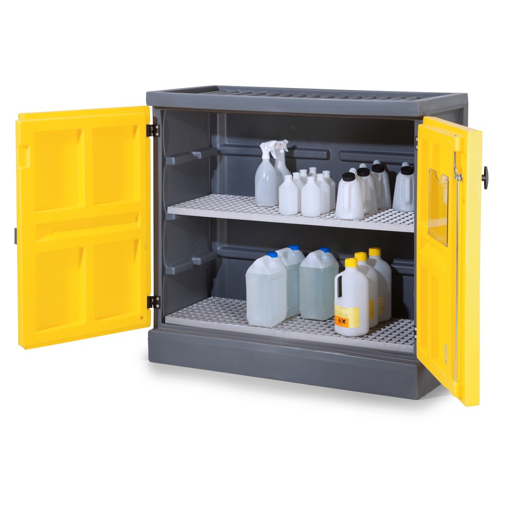 Product afbeelding: Milieukast van PE, hxbxd 1.130 x 1.225 x 640 mm, 2 roestvrijstalen roosters