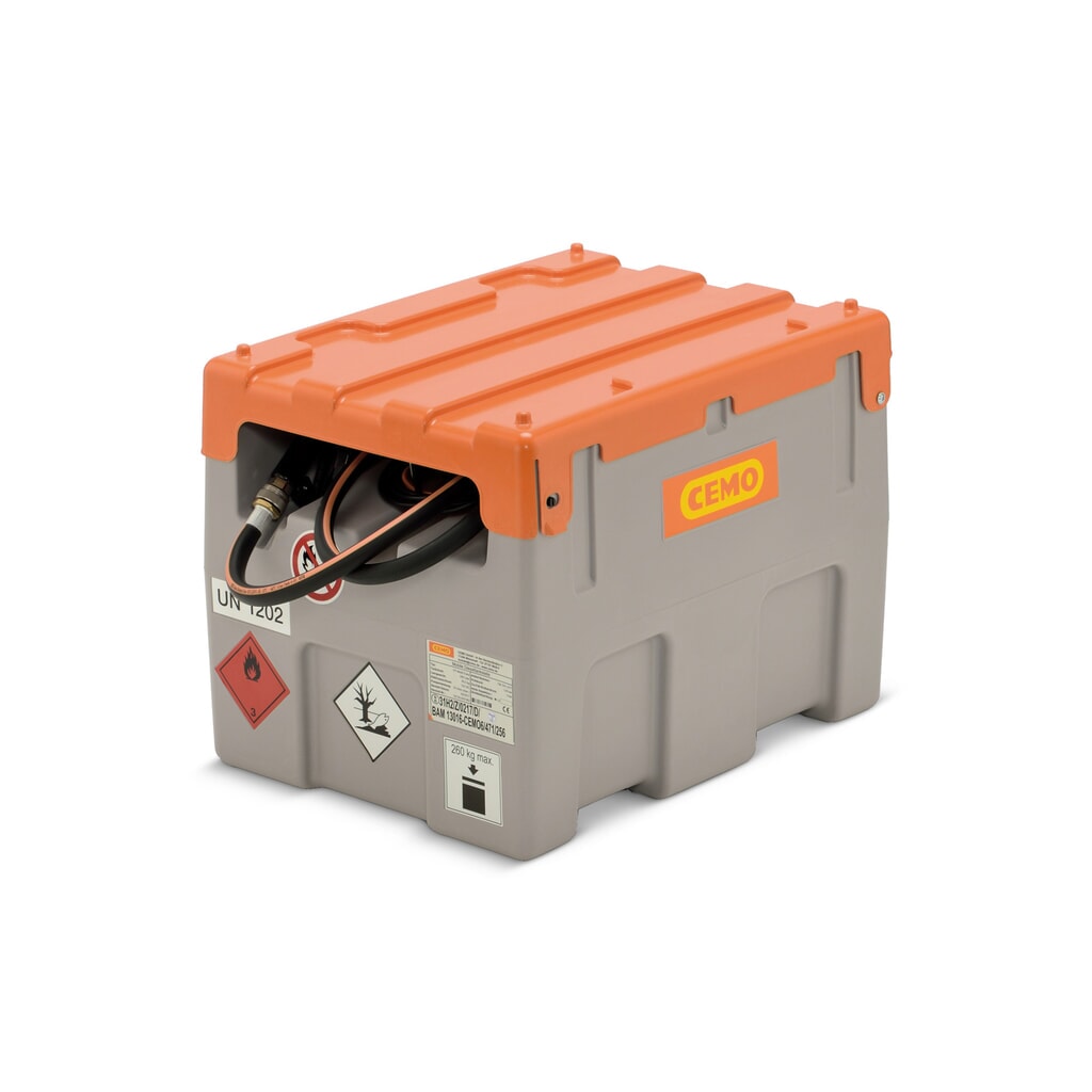 Mobiel dieseltanksysteem CEMO met ADR-goedkeuring, 200 l, 25l/min, met klapdeksel Productafbeelding nr. 1: Mobiel dieseltanksysteem CEMO met ADR-goedkeuring, 200 l, 25l/min, met klapdeksel