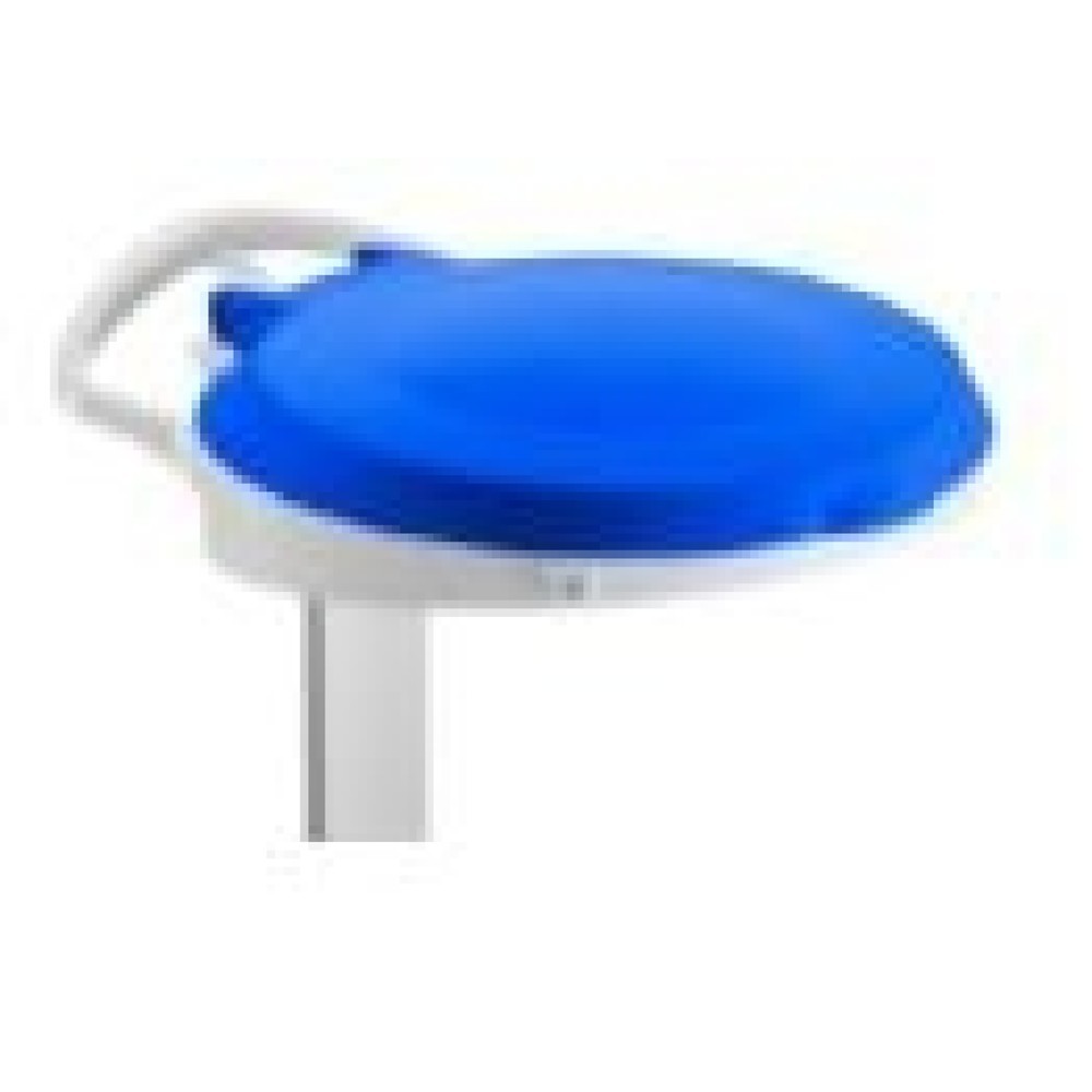 Productafbeelding nr. 2: Mobiele afvalzakhouder met pedaal Delta I, voor zakken van 120 liter, 2 wielen + 2 zwenkwielen, frame wit, deksel blauw