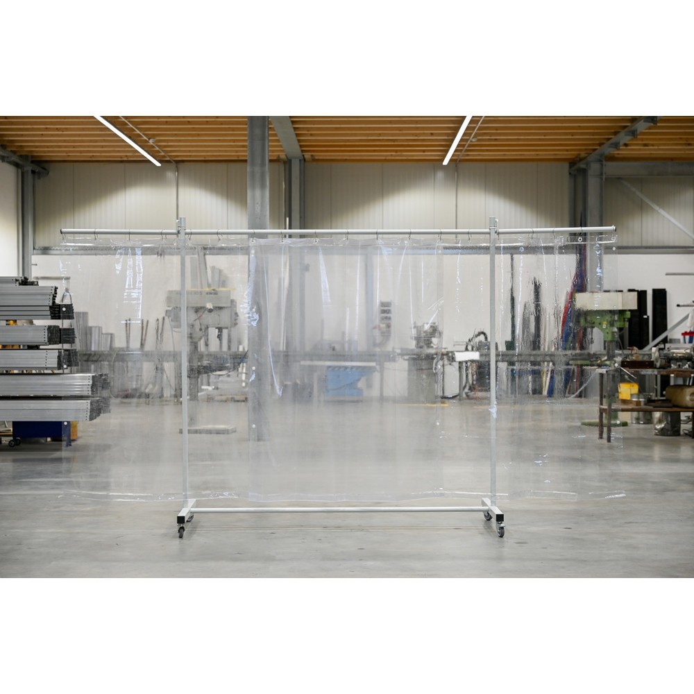 Productafbeelding nr. 1: Mobiele beschermingswand met zwenkarmen, 3-delig, scherm 0,4 mm, transparant