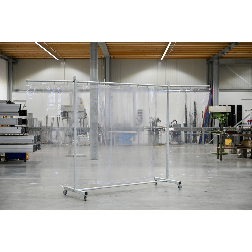 Productafbeelding nr. 2: Mobiele beschermingswand met zwenkarmen, 3-delig, scherm 0,4 mm, transparant
