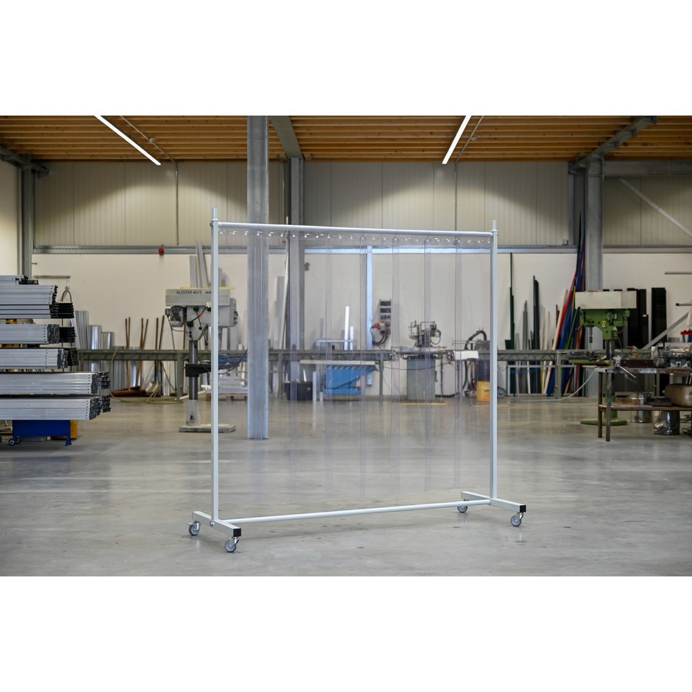Productafbeelding nr. 2: Mobiele beschermingswand met zwenkarmen, 1-delig, lamellen 2 mm, transparant