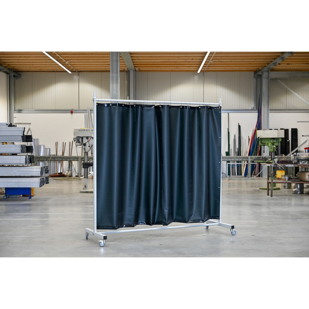 Productafbeelding nr. 2: Mobiele beschermwand met zwenkarmen, volgens ISO EN 25980 (EN 1598), 1-delig, zeil 0,4 mm, donkergroen / mat