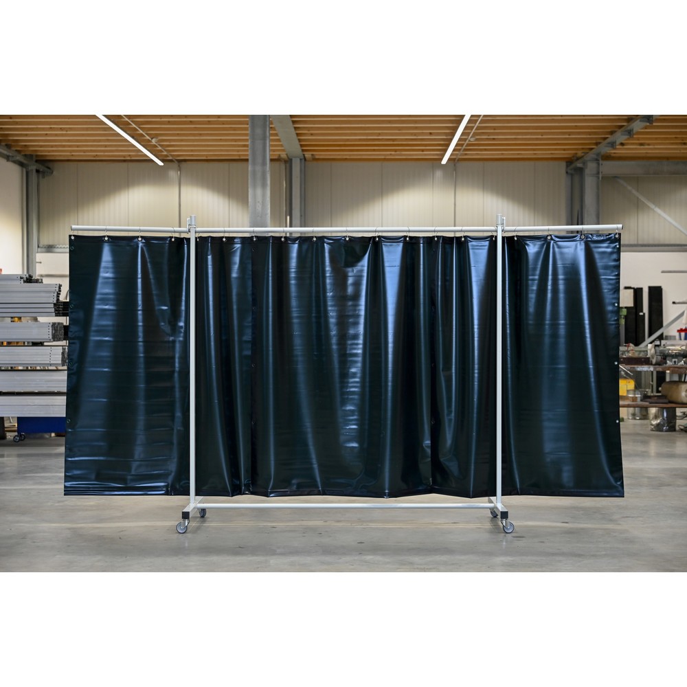 Productafbeelding nr. 3: Mobiele beschermwand met zwenkarmen, volgens ISO EN 25980 (EN 1598), 3-delig, zeil 0,4 mm, donkergroen / mat
