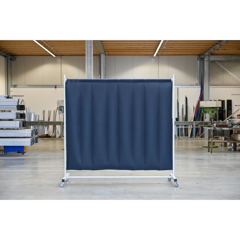 Productafbeelding nr. 1: Mobiele beschermwand met zwenkarmen, volgens ISO EN 25980 (EN 1598), 1-delig, lamellen 2 mm, donkergroen / mat