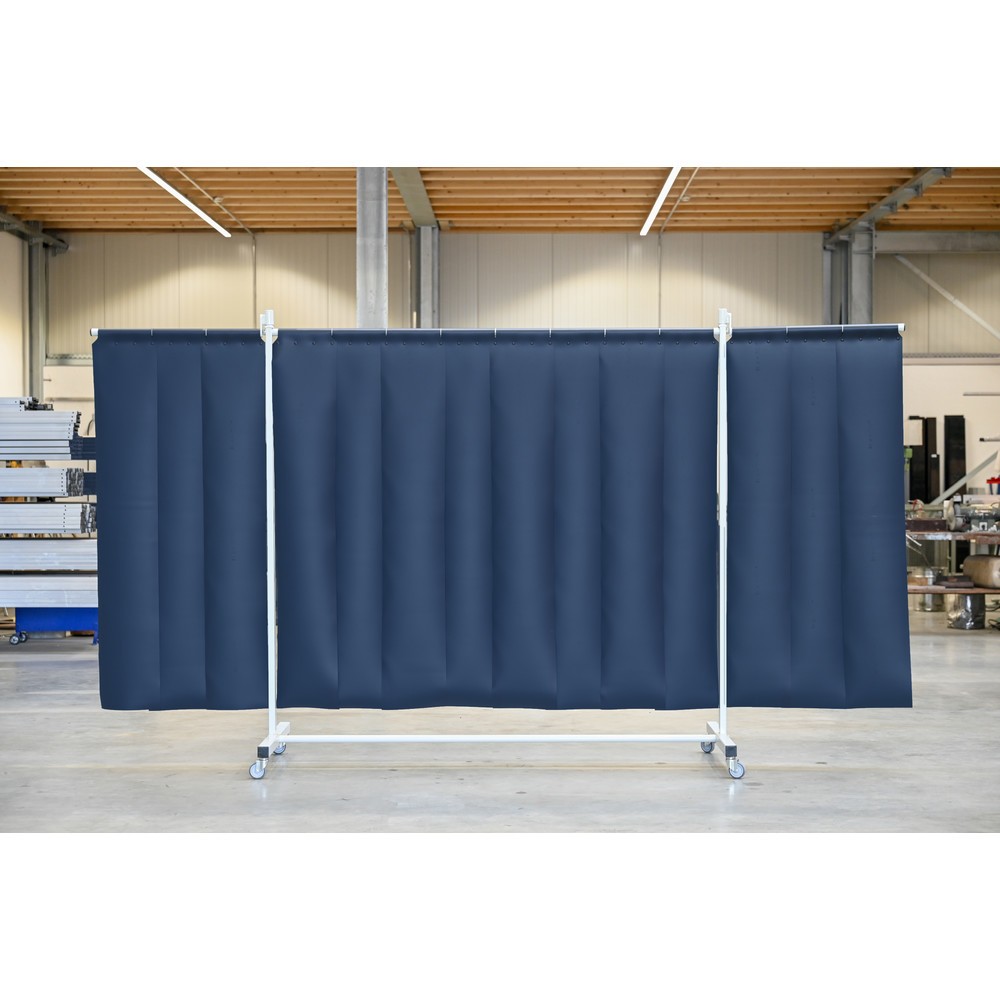 Productafbeelding nr. 1: Mobiele beschermwand met zwenkarmen, volgens ISO EN 25980 (EN 1598), 3-delig, lamellen 2 mm, donkergroen / mat