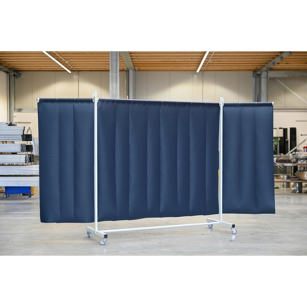 Productafbeelding nr. 2: Mobiele beschermwand met zwenkarmen, volgens ISO EN 25980 (EN 1598), 3-delig, lamellen 2 mm, donkergroen / mat