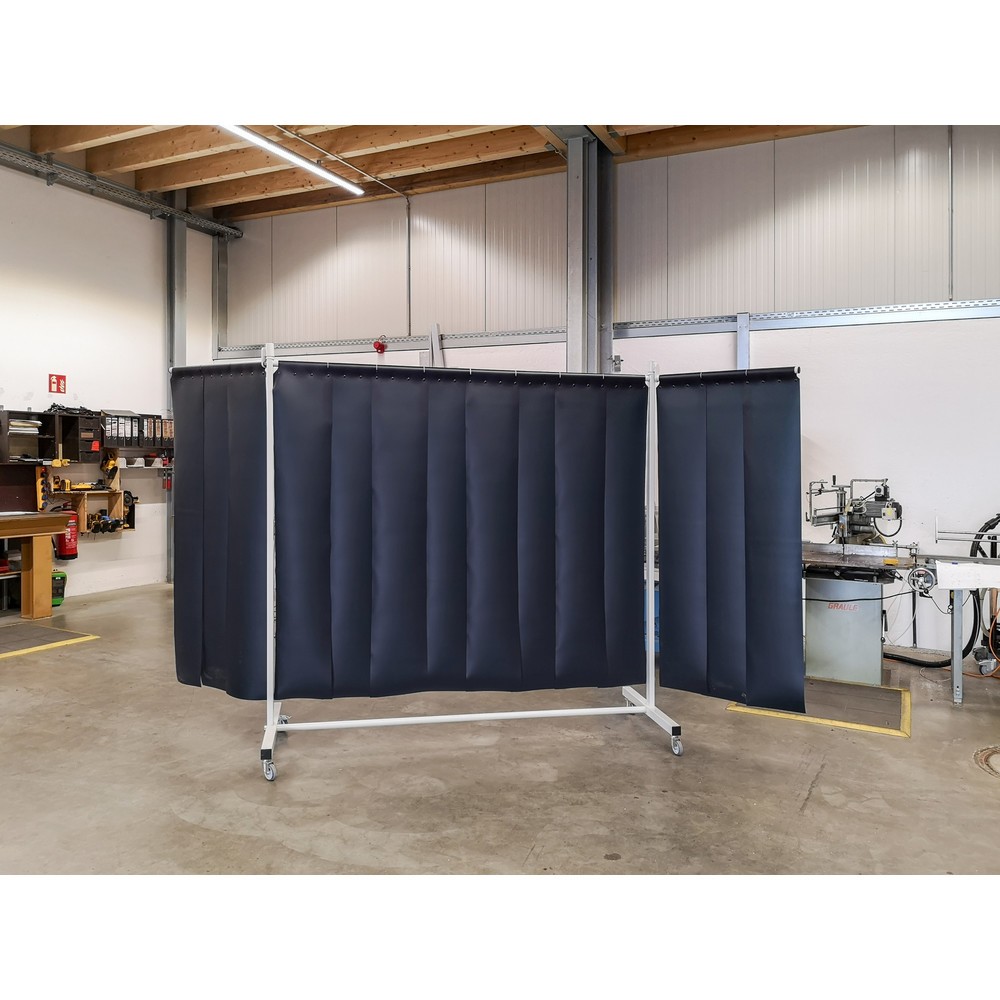 Productafbeelding nr. 3: Mobiele beschermwand met zwenkarmen, volgens ISO EN 25980 (EN 1598), 3-delig, lamellen 2 mm, donkergroen / mat